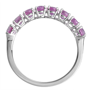 Eight Pink Sapphire Oval Cut Ring 2.05ct tw