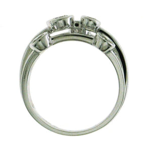 0.99CT T.W. Bezel Set Multi Row Diamond Overlap Diamond Ring