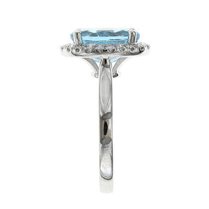 3.73carat Blue Topaz & Diamond Cocktail Ring