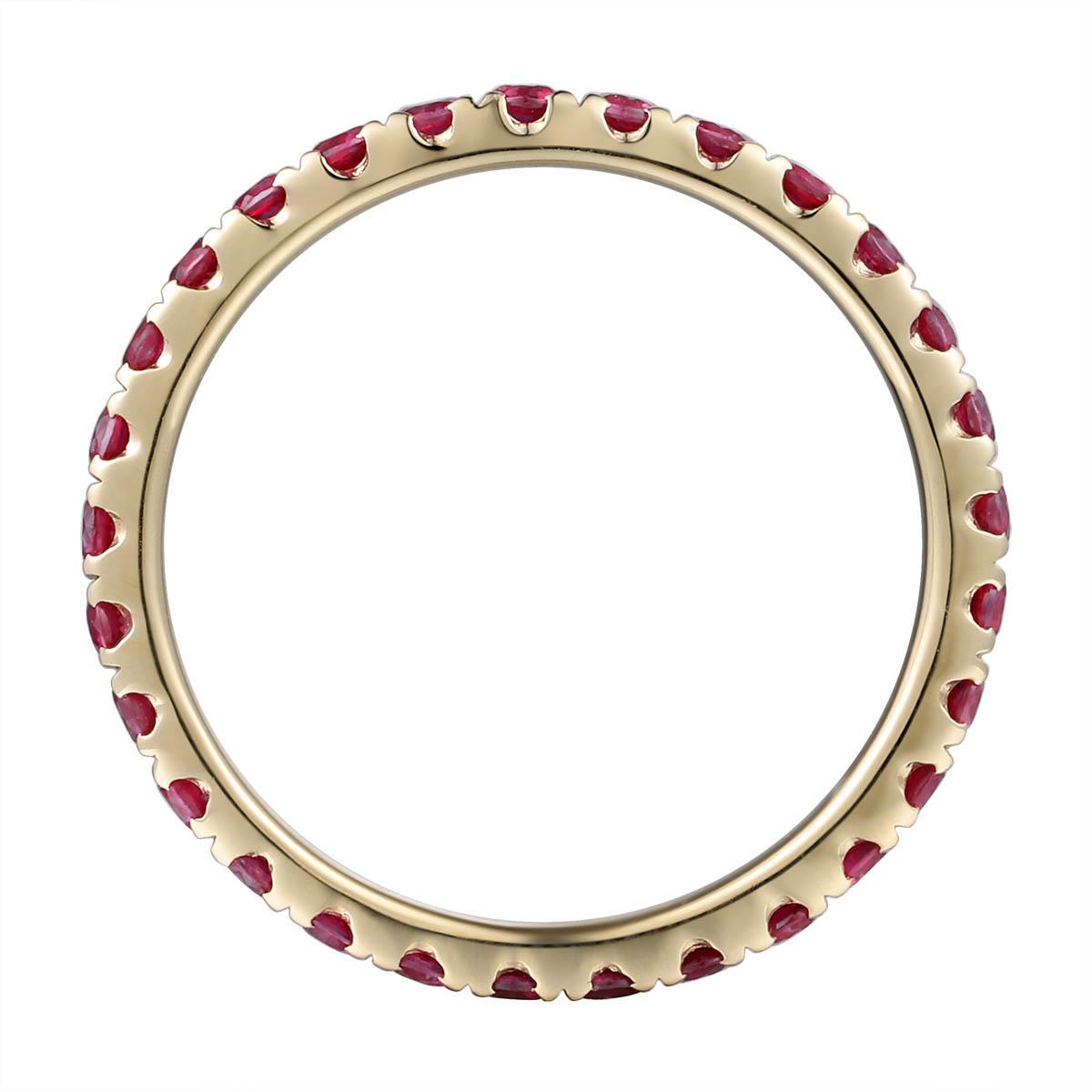 Ruby White Gold Eternity Stackable Band