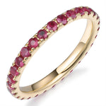 Ruby White Gold Eternity Stackable Band