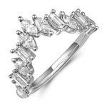 Ladies Curved Diamond V- Shape Crown Ring