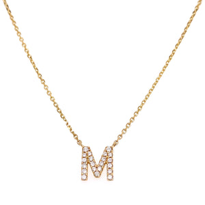0.15ct tw Initial Diamond  Pendant Necklace In Chain