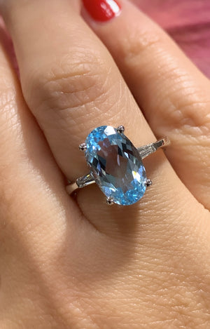 Blue Topaz, Diamond, GIA, NY Jewelry, Best Price Jewelry, Diamond District, Cocktail Ring, Right Hand Ring