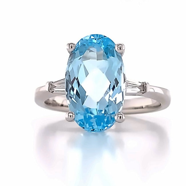 Blue Topaz, Diamond, GIA, NY Jewelry, Best Price Jewelry, Diamond District, Cocktail Ring, Right Hand Ring