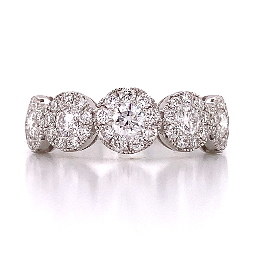 1.17CT T.W. Ladies 5 Stone Invisible Set Diamond Ring