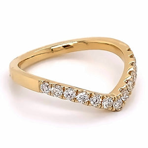 Ladies Curved Diamond V- Shape Crown Ring
