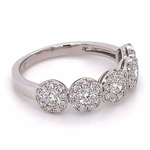 0.80CT T.W. Ladies 5 Stone Invisible Set Diamond Ring