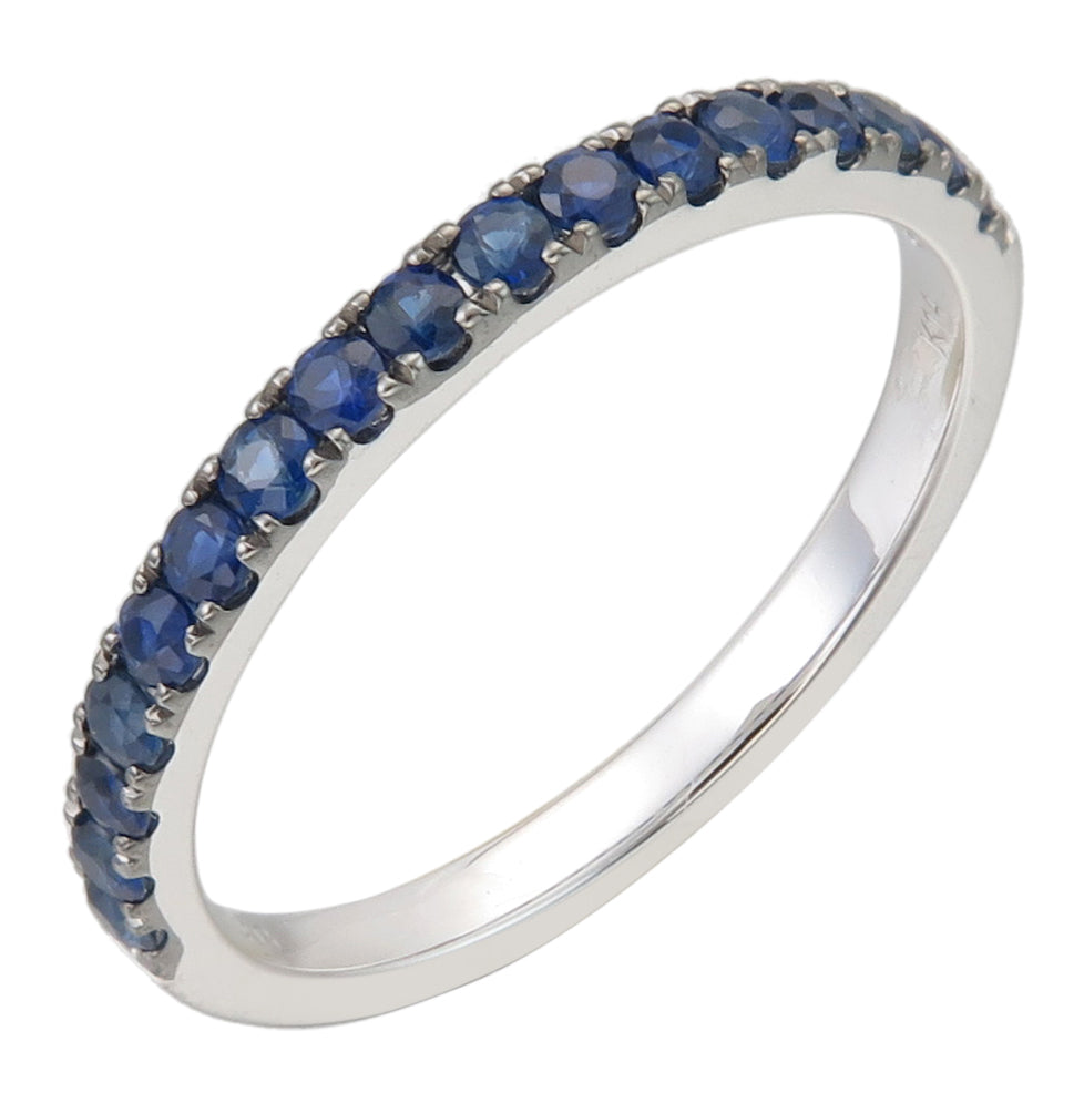 0.37ct tw Blue Sapphire Eternity Stackable Band in Black Rhodium