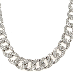 Classic Pave Diamond Link Chain Statement Necklace 10.40ct t.w.
