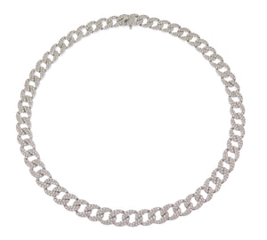 Classic Pave Diamond Link Chain Statement Necklace 10.40ct t.w.