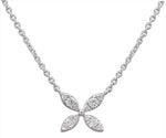 Ladies Diamond 0.17ct tw Flower Shape Cluster-set Marquise Pendant Necklace