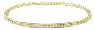 0.35ct tw Diamond Beaded Gold Bangle Bracelet