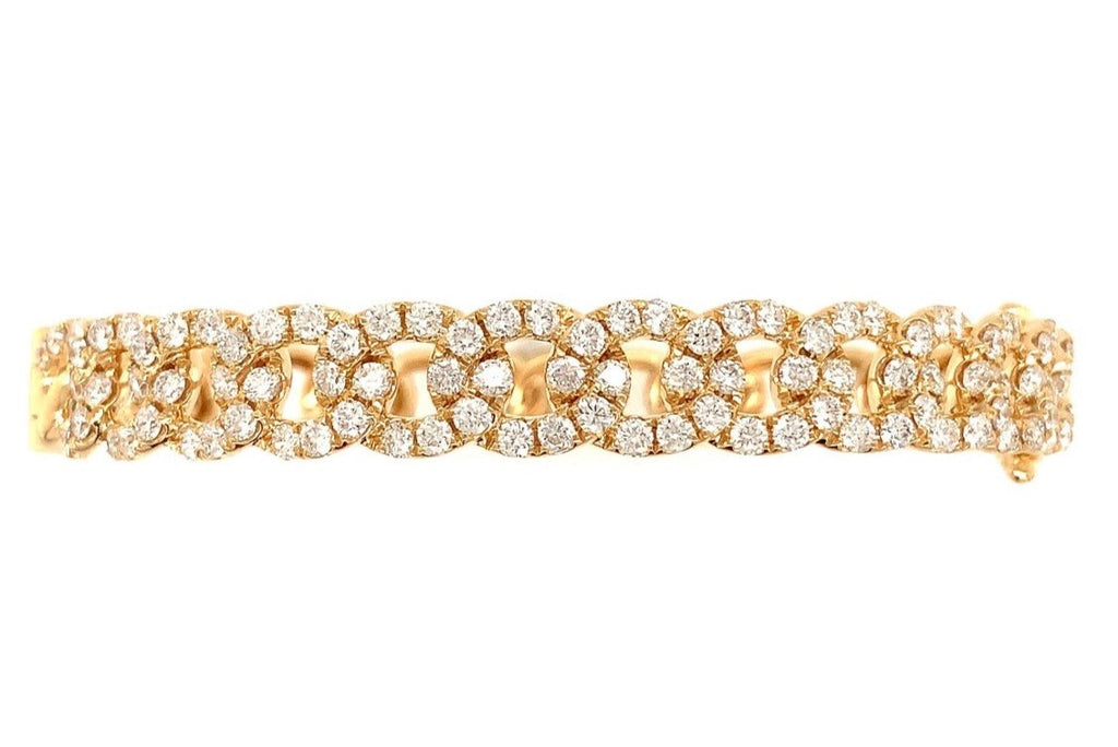 Diamond Link 3.06CT T.W. Gold Bangle Bracelet