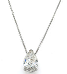 GIA Certified 3.68Carat Diamond Pear-shape Solitaire Pendant Necklace