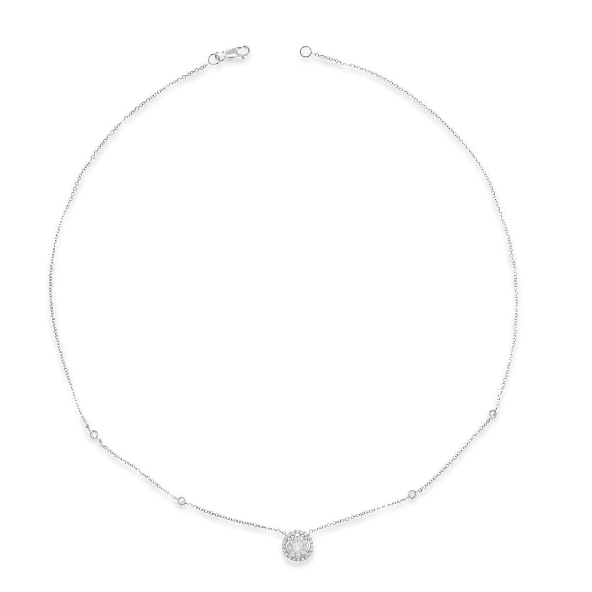 0.60ct tw Round Brilliant-cut Shape Halo Diamond Pendant Necklace