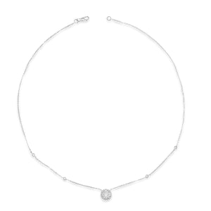 0.60ct tw Round Brilliant-cut Shape Halo Diamond Pendant Necklace