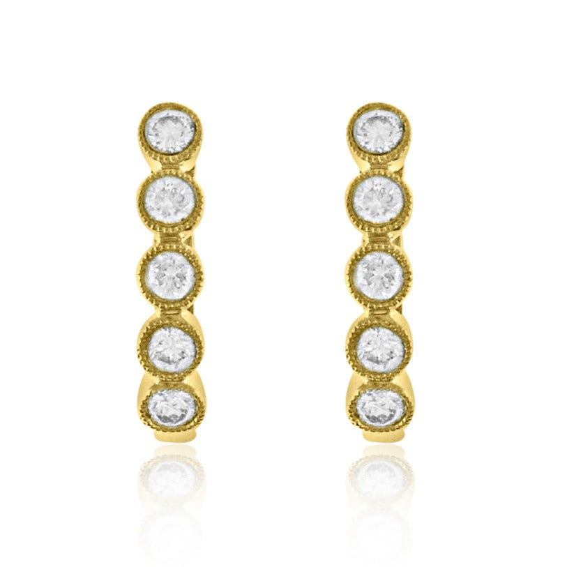 Ladies Diamond Huggie Bezel-set Earrings 0.45ct tw