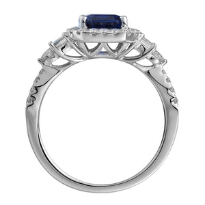 2.13ct Sapphire Emerald Cut Cocktail Diamond Ring