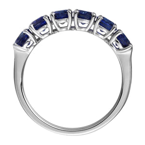 Six Royal Blue Sapphire Oval Cut Ring 2.67ct tw