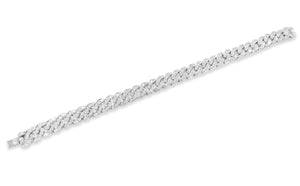 3.98ct tw Diamond Pave Set Curb Link Bracelet