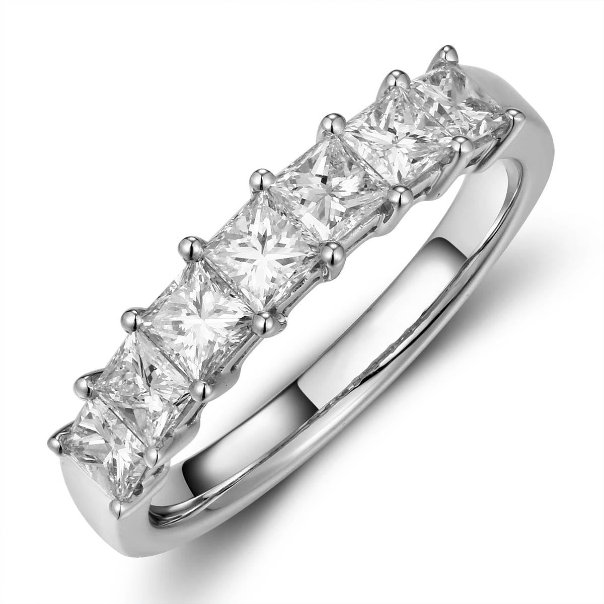 Seven Stone Princess Cut Diamond Ring 1.15ct tw
