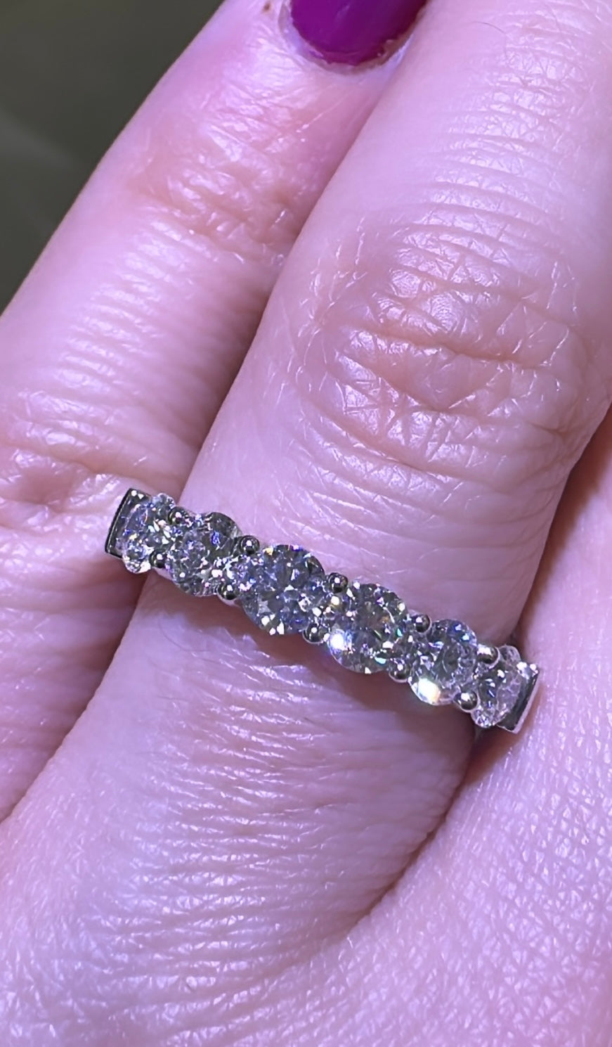 Six Round-brilliant -Cut 1.25ct t.w. Halfway Eternity Diamond Ring