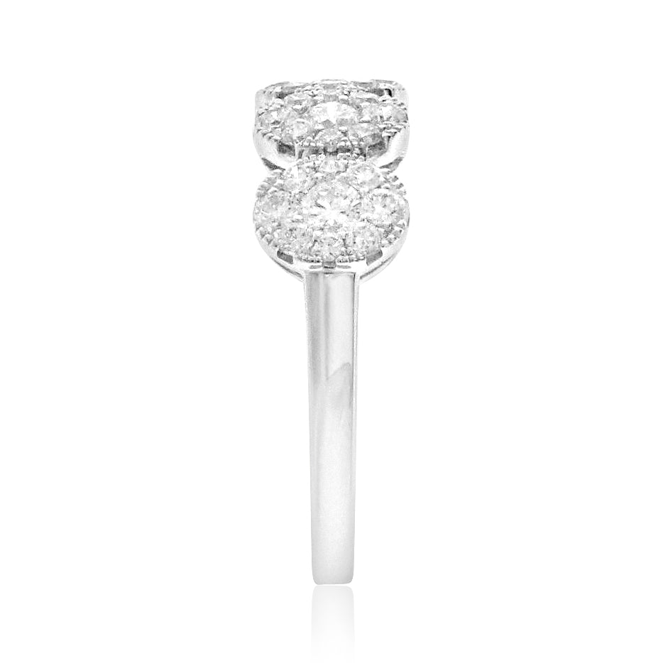 0.99CT T.W. Ladies Oval Half Eternity Invisible Set Diamond Ring