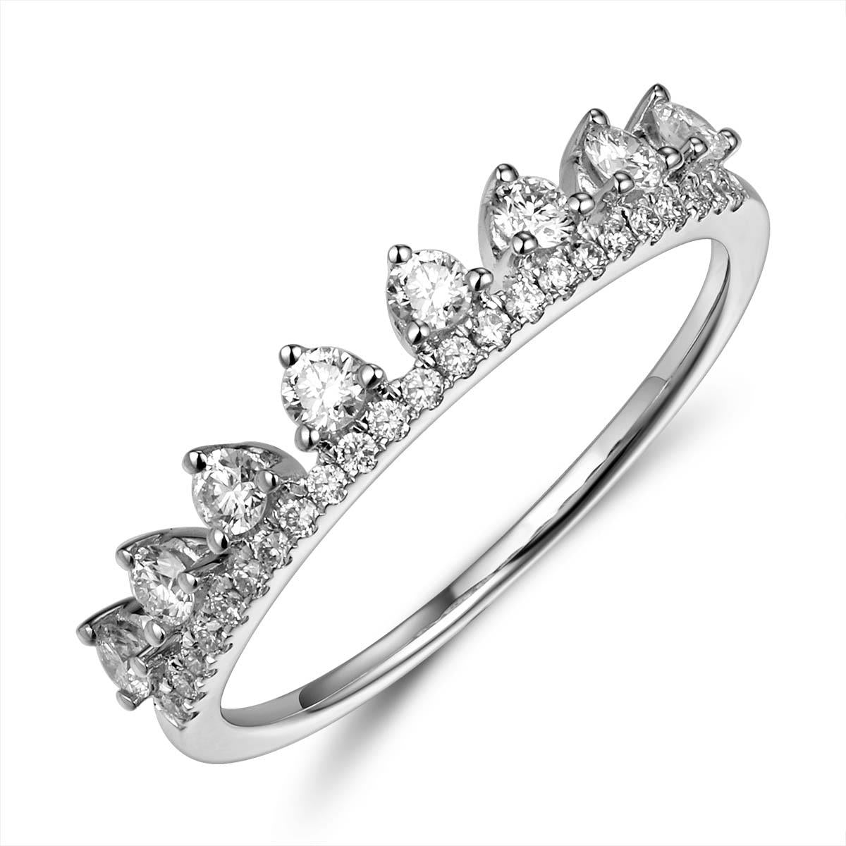 0.31ct tw Two Row Diamond Crown Ring