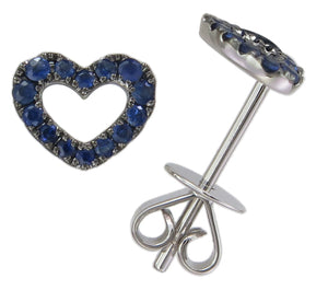 Royal Blue Sapphire 0.27ct t.w. Open Heart Earrings