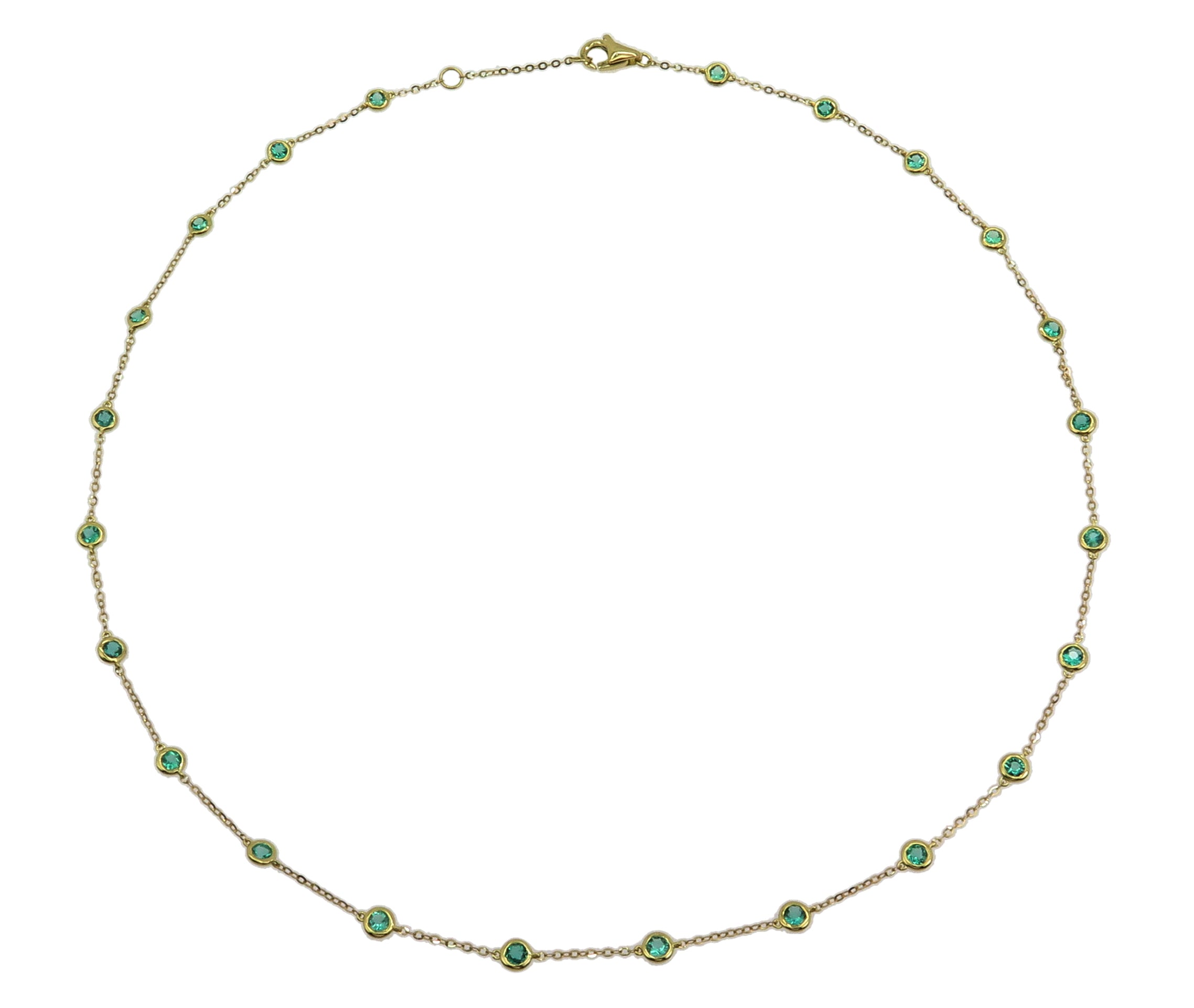 1.50CT T.W. Emerald Diamond by the Yard Chain Necklace