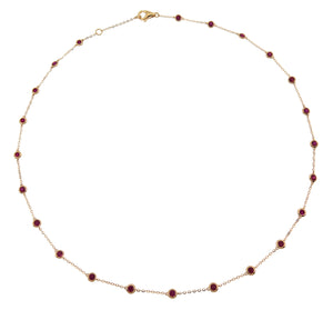 1.83CT T.W. Ruby Diamond by the Yard Chain Necklace