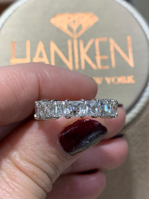 6.29cts Asscher Cut Diamond Eternity Ring - HANIKEN JEWELERS NEW-YORK
