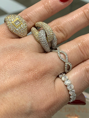 Ladies Two Tone Gold Link Diamond Ring - HANIKEN JEWELERS NEW-YORK