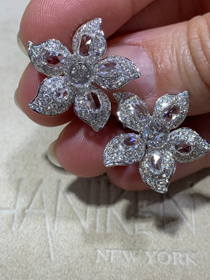 Diamond Earring Rose Cut Diamond GIA