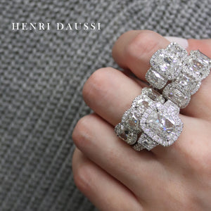 Henri Daussi Four Stone Cushion Cut 1.99ct tw Diamond Anniversary Ring