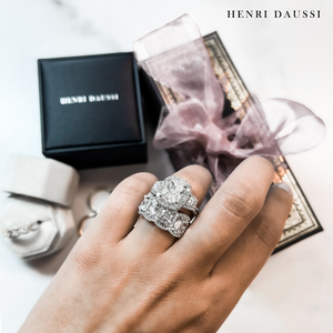 Henri Daussi Cushion Cut Five Stone 3.20ctw Diamond Ring