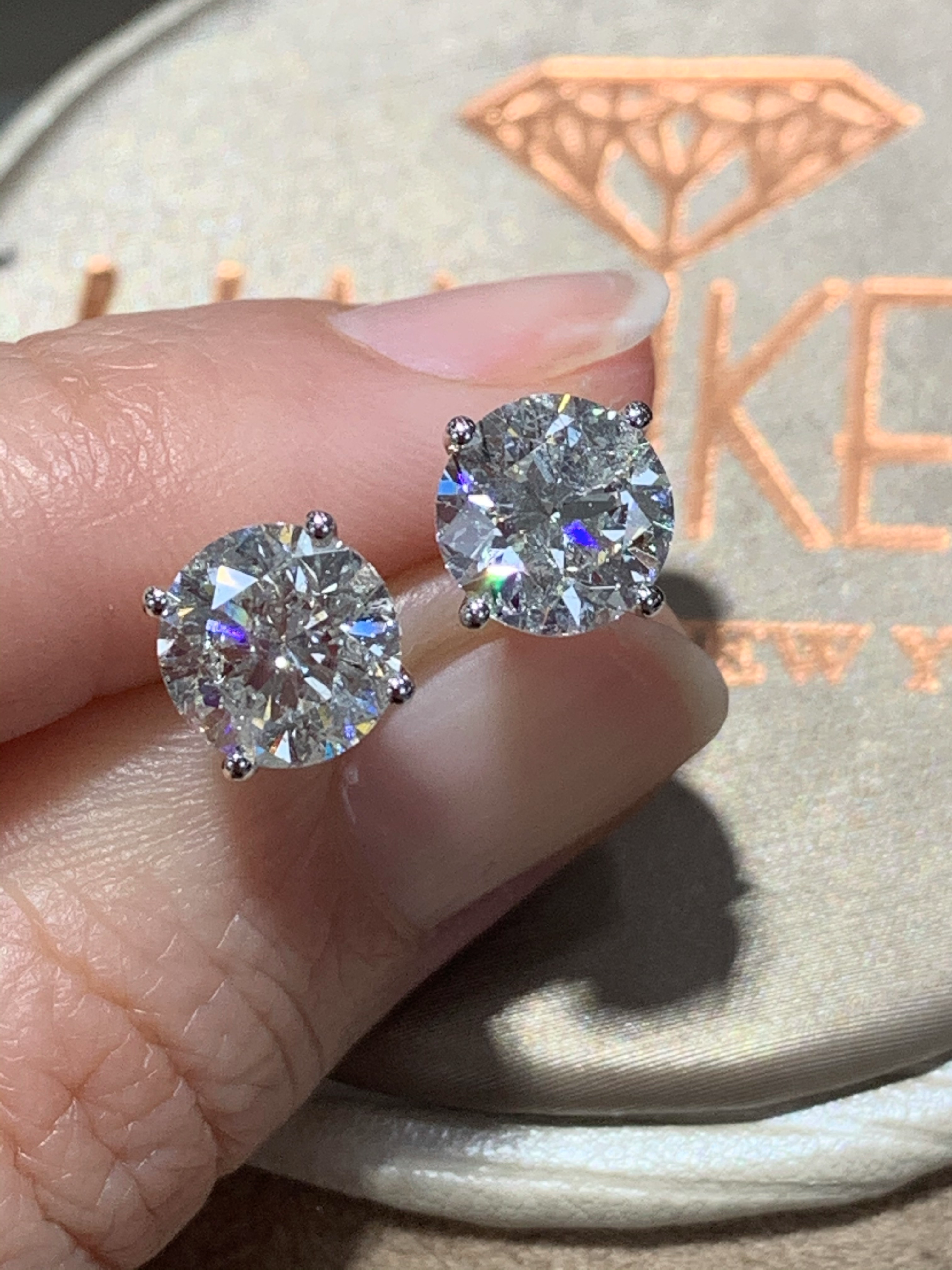 Diamond Stud Earrings 4.04ctw