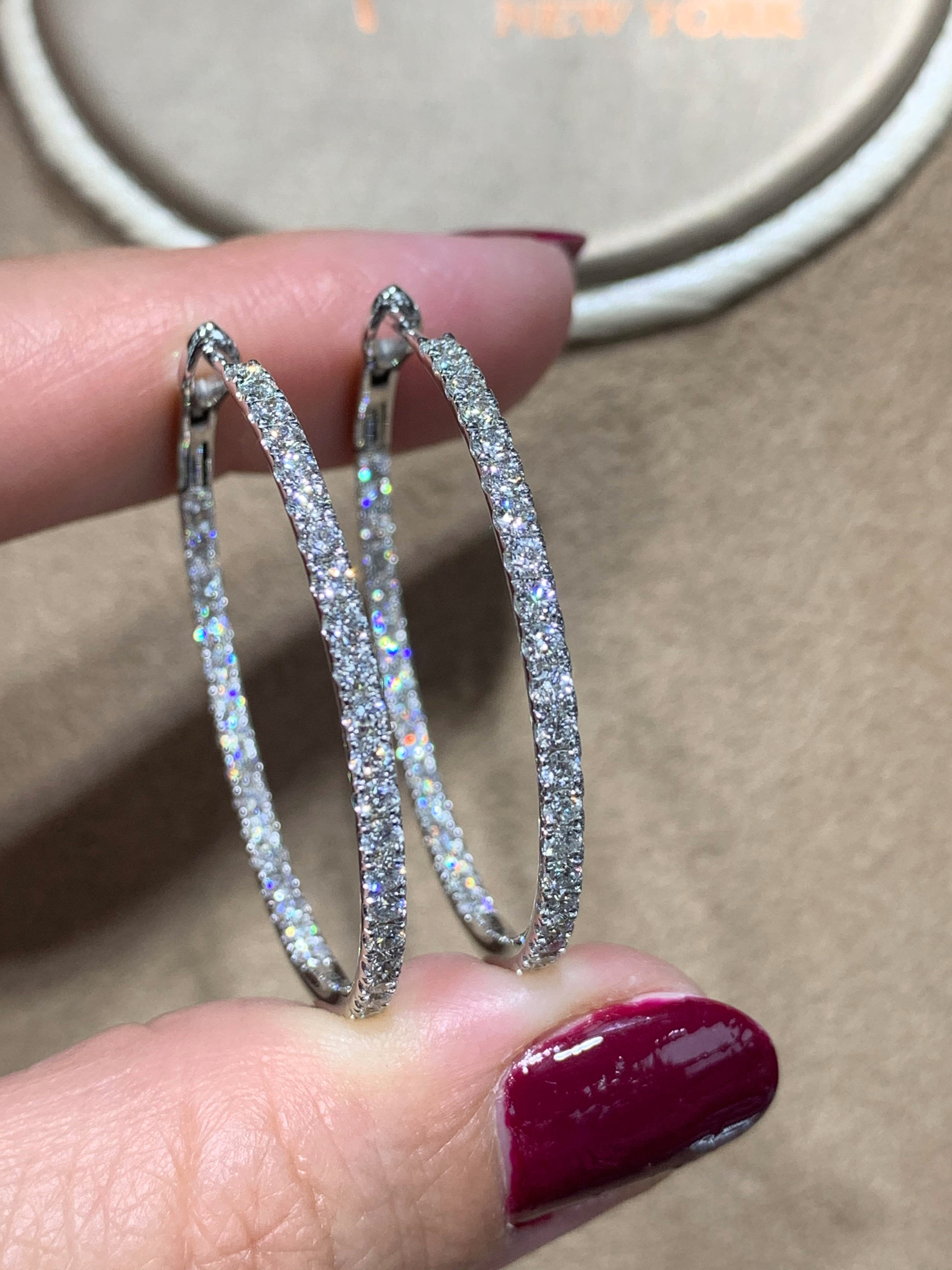 Diamond Inside-out Hoop Earrings 1.99ctw