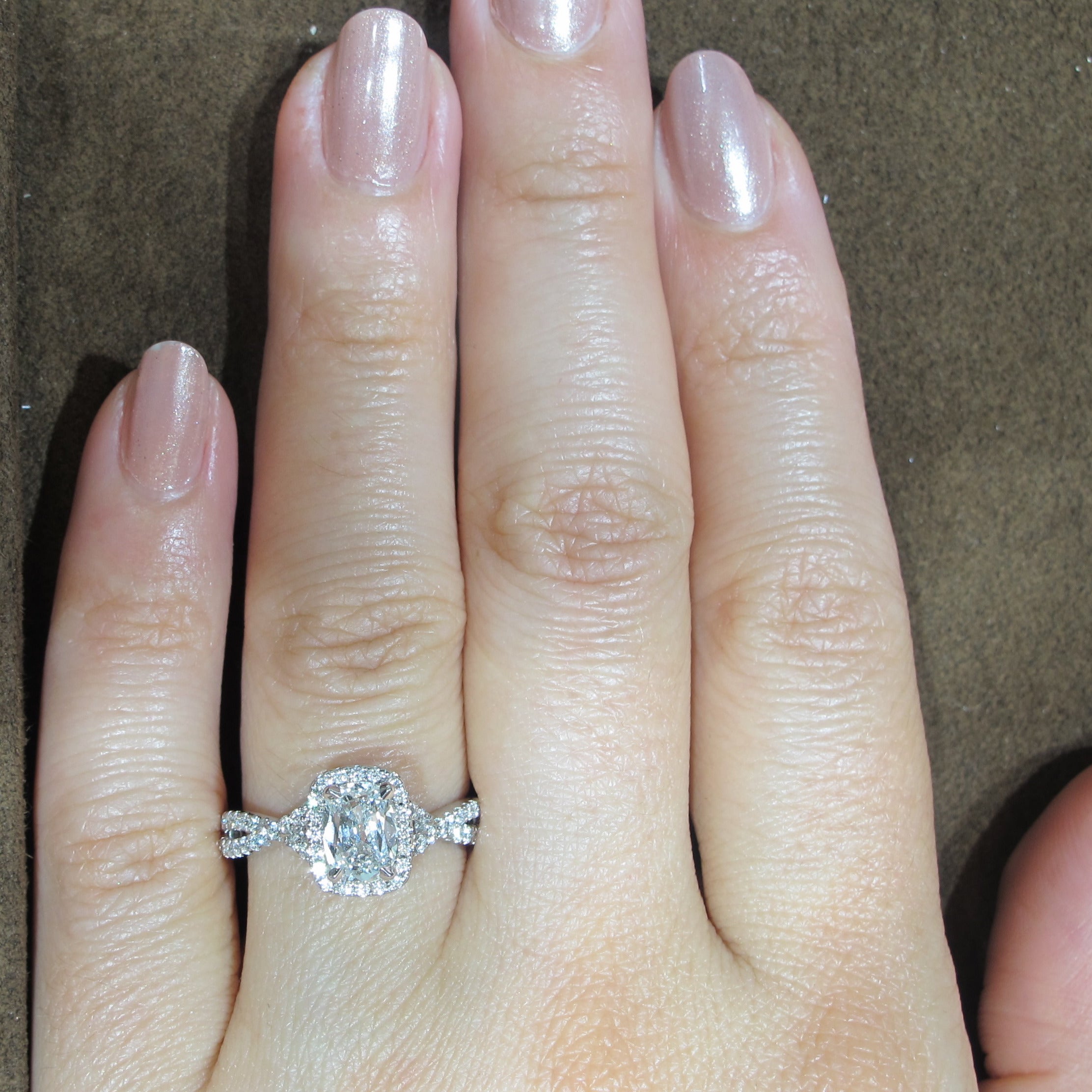 Henri Daussi 1.44ctw GIA Certified Cushion Cut Split Shank Diamond Engagement Ring