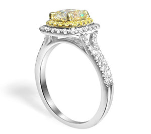 Henri Daussi 0.81cts Cushion Cut Diamond Engagement Ring
