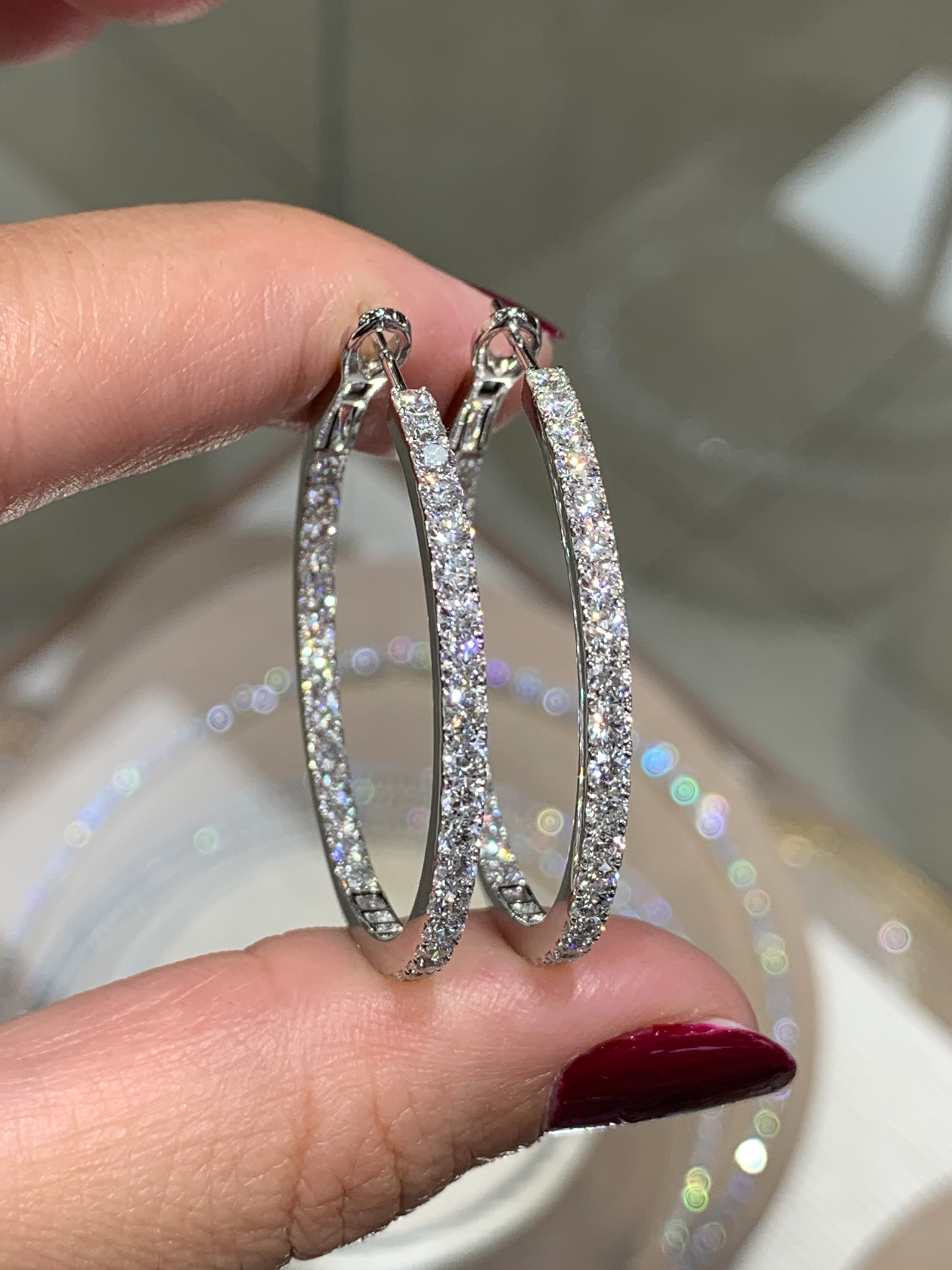 Diamond Inside-out Hoop Earrings 3.68ctw