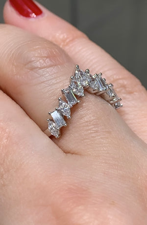 Buy Ladies Diamond Ring, Crown Shape Design Diamond Band Ring, 10K Solid  Gold, Natural Diamonds, Moissanite Ring, Gift for Her, Designer Rings  Online in India - Etsy