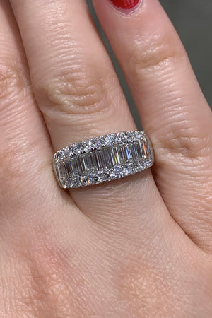 Baguette and Round Cut Diamond Ring 1.58ct t.w.
