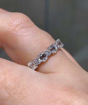 Mixed-Shape Round & Emerald-Cut 1.48ct tw Diamond Ring