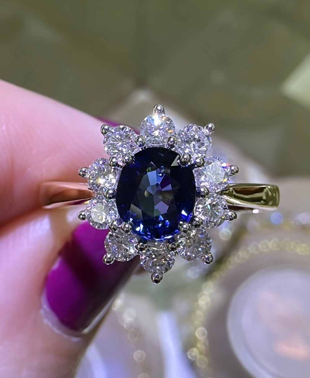 SMILEST 14.25ct Royal Blue Gemstone Engagement Ring 925 Sterling Silver  Rectangular Halo Birthstone Ring Wedding Band Promise Rings for Women  Customizable Size - Walmart.com