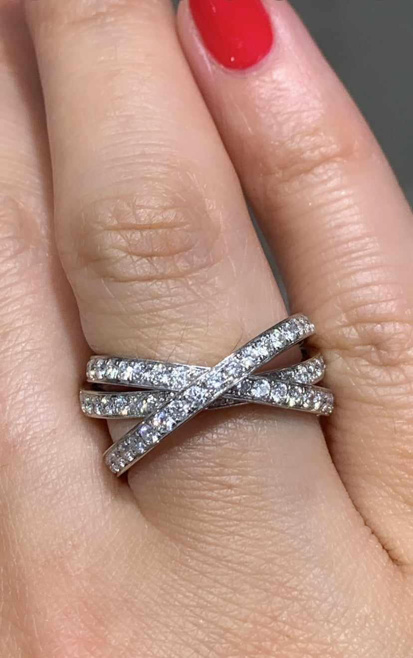 2.12ct tw Designer Inspired Diamond Trinity Roller Ring