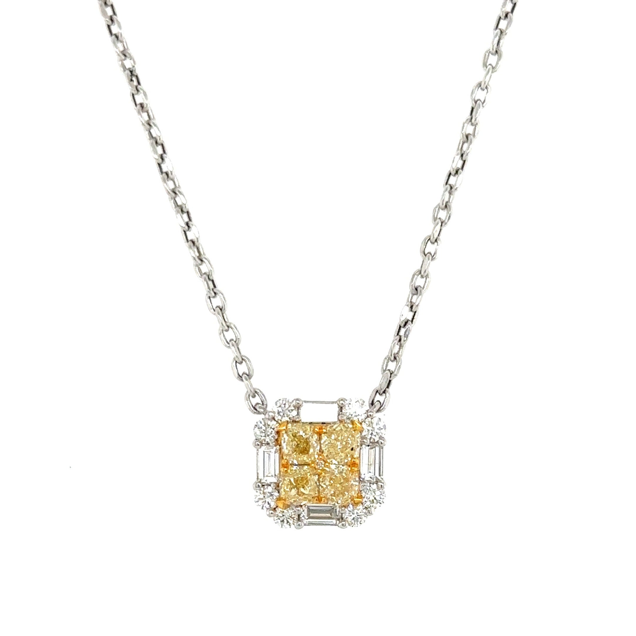 Yellow diamond necklace men Clearance