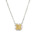 1.01ct tw Canary Fancy Yellow Diamond Pendant Necklace