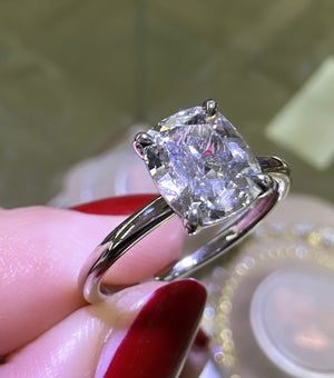 GIA Certified Henri Daussi Cushion Cut 0.82ct Diamond Engagement Ring